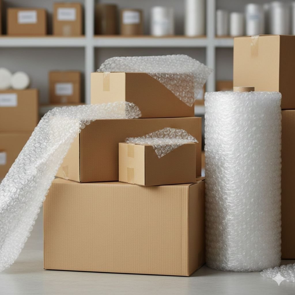 Packing materials and moving supplies including cardboard cartons and protective packaging in Muscat, Oman
