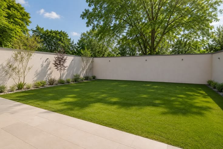 Garden maintenance in Muscat with green lawn, plants and outdoor garden space